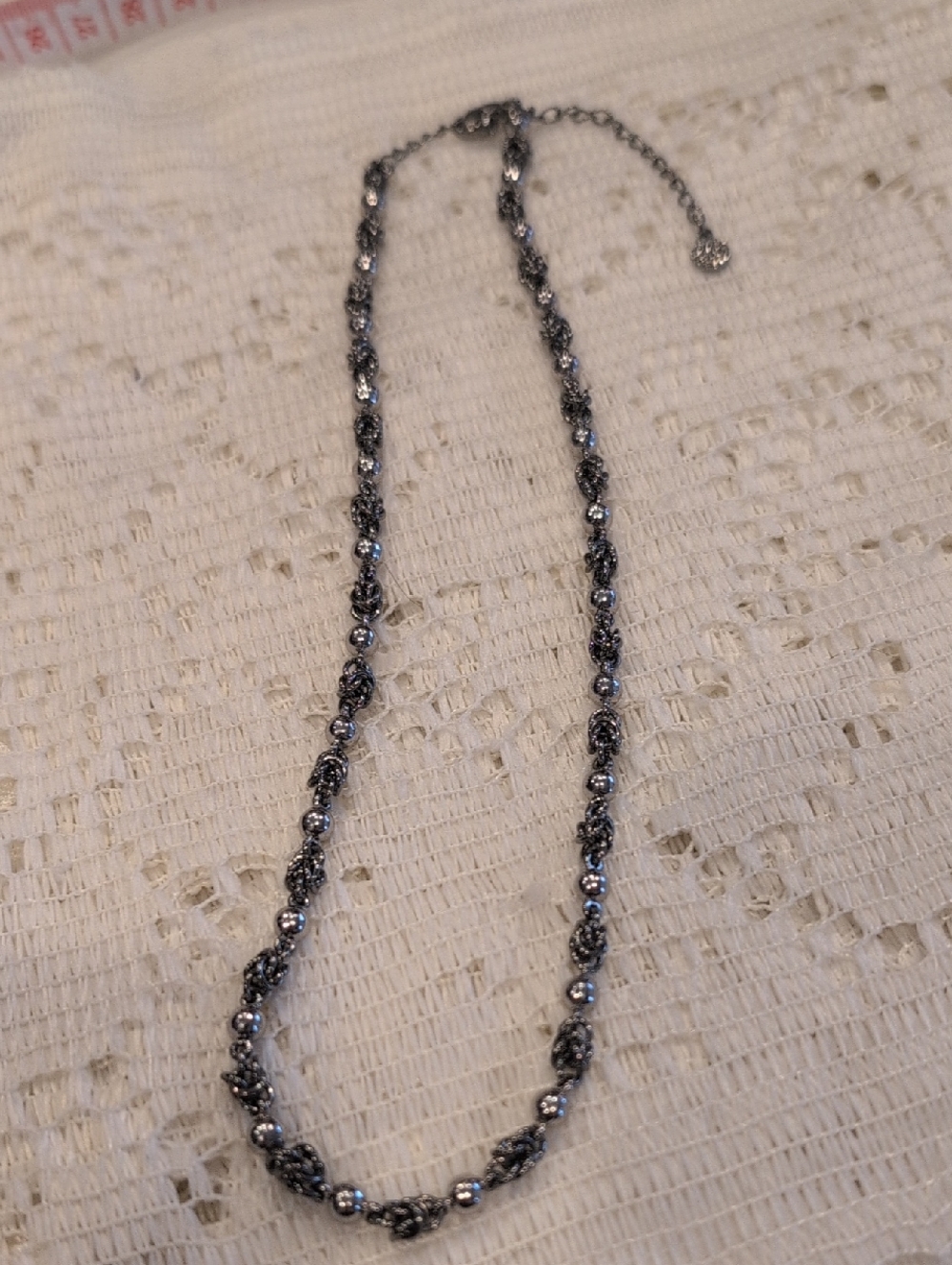 Fifth Avenue Collection Silvertone Beaded Statement Chain Necklace